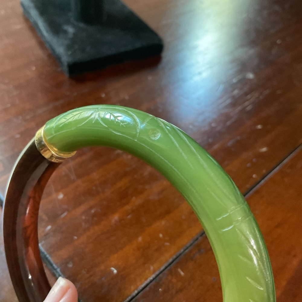 Vintage Givenchy Two Tone Etched Bangle Bracelet Signed - Picture 8 of 12